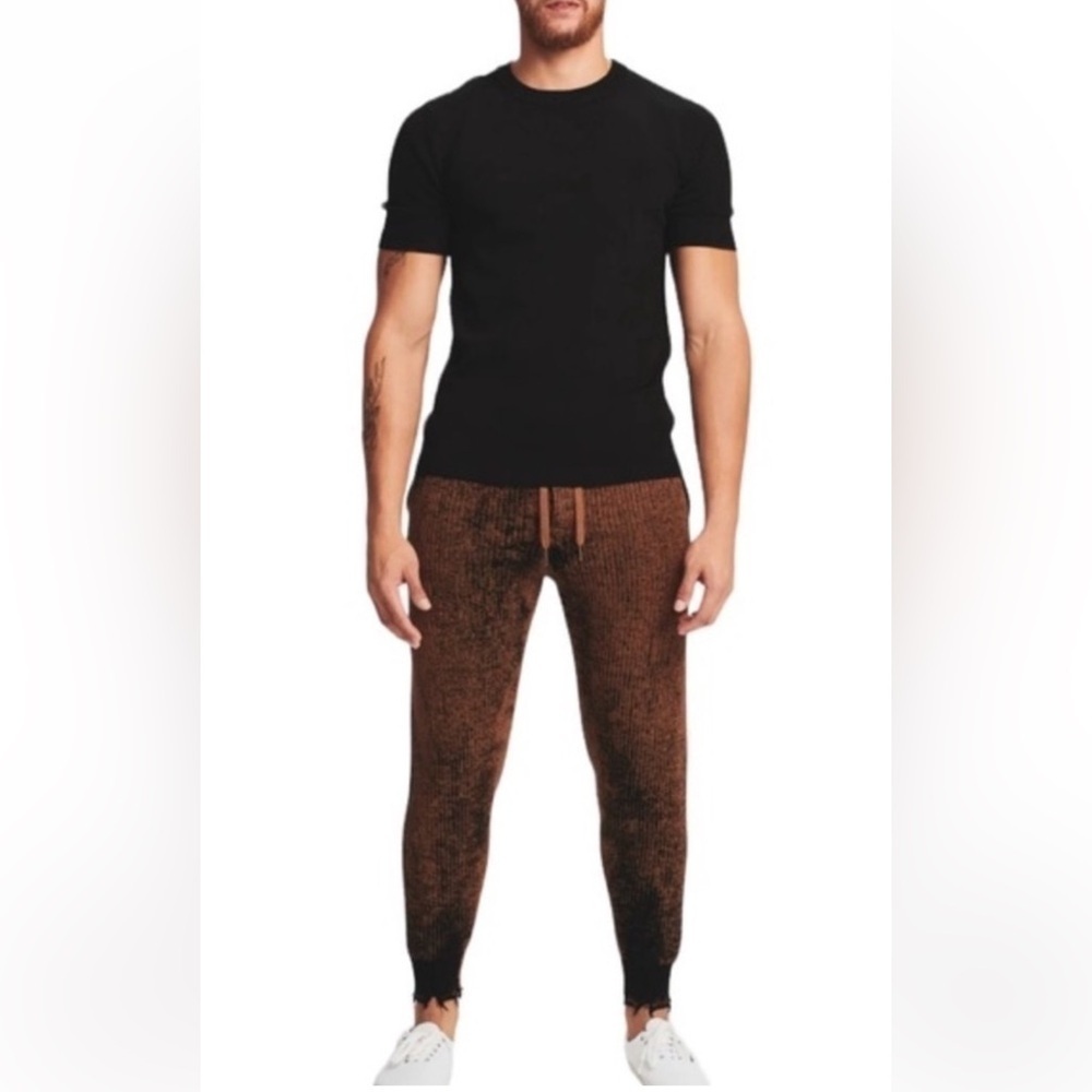 SER O YA NWT Men's Brown Jason Jogger Cognac Dye Effect Pants Large